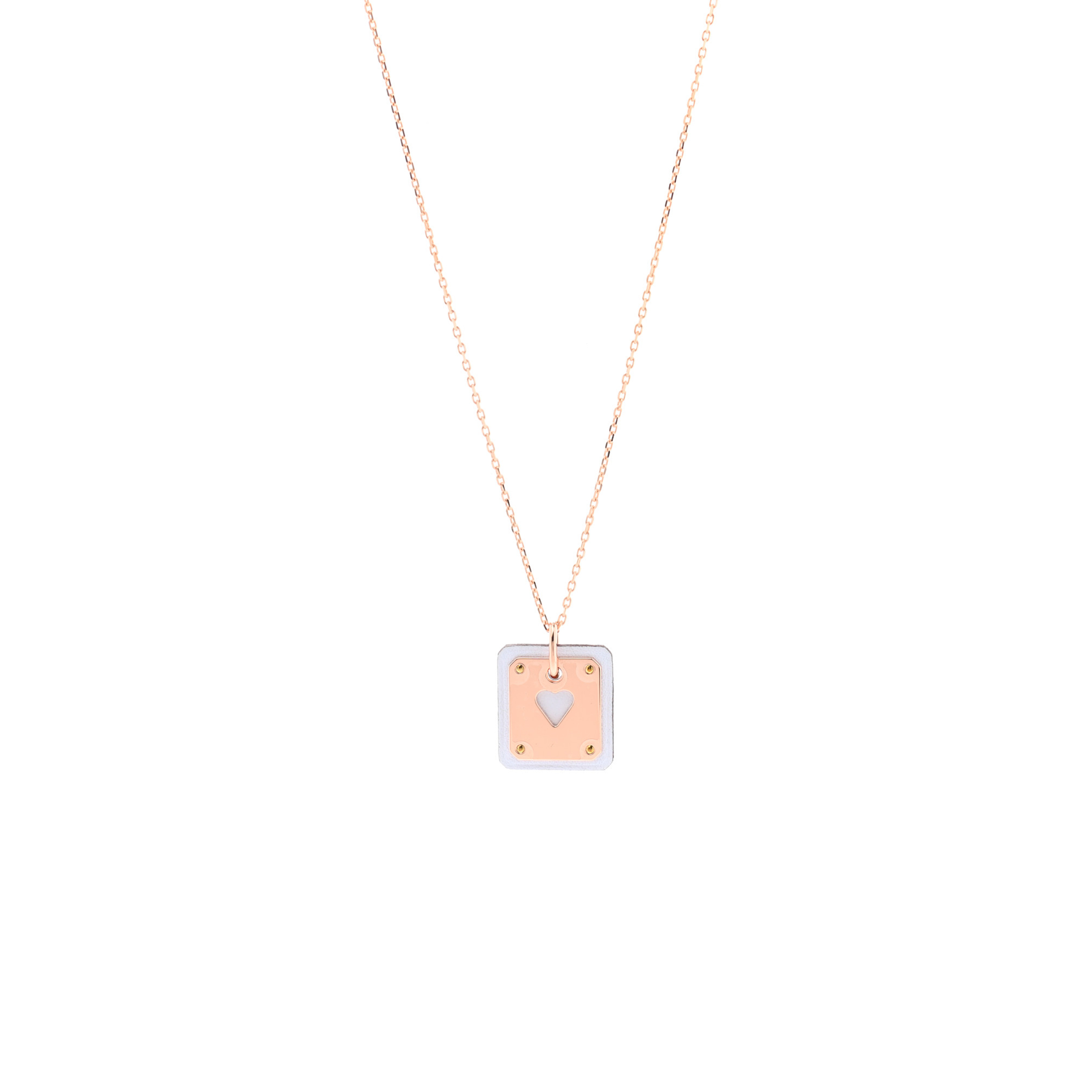 H**mes rose gols plated swift as de coeur necklace bleu brume